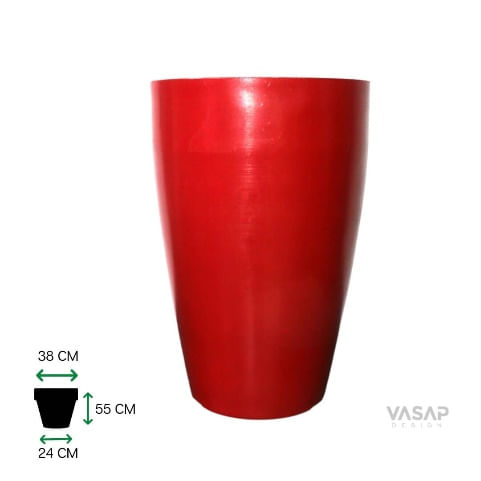 Vaso Cone Liso 55 Vermelho