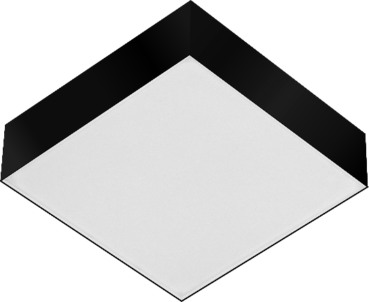 Plafon Valencia 02 Quadrado 26X26 Preto Para 2 Lampadas E27 Tualux