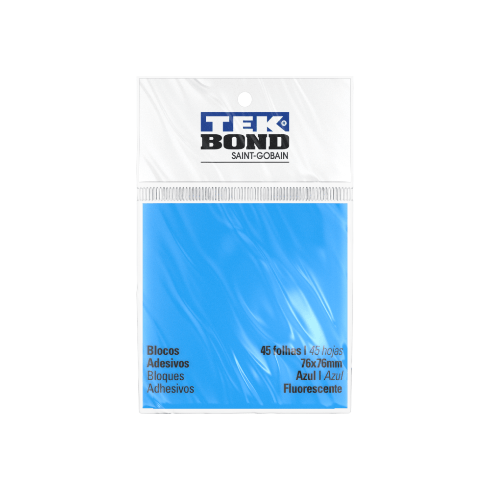 Bloco De Anotacoes Azul 76X76Mm 45 Folhas