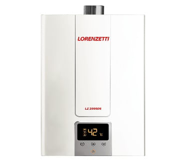Aquecedor a Gás Branco LZ  2000DE 20 Litros GLP Display Digital  Lorenzetti
