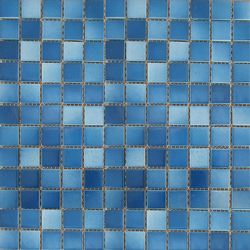Porcelanato Pastilha 2,5x2,5cm Caixa com 8 Peças Azul Arpoador Jatobá