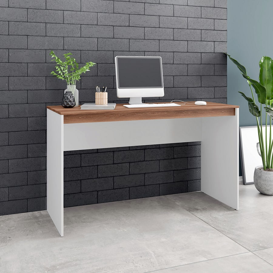 Confira 7 dicas para ter um home office confortável e bem decorado 10 Escrivaninha Branco Castanho Mdp 15Mm 2421992