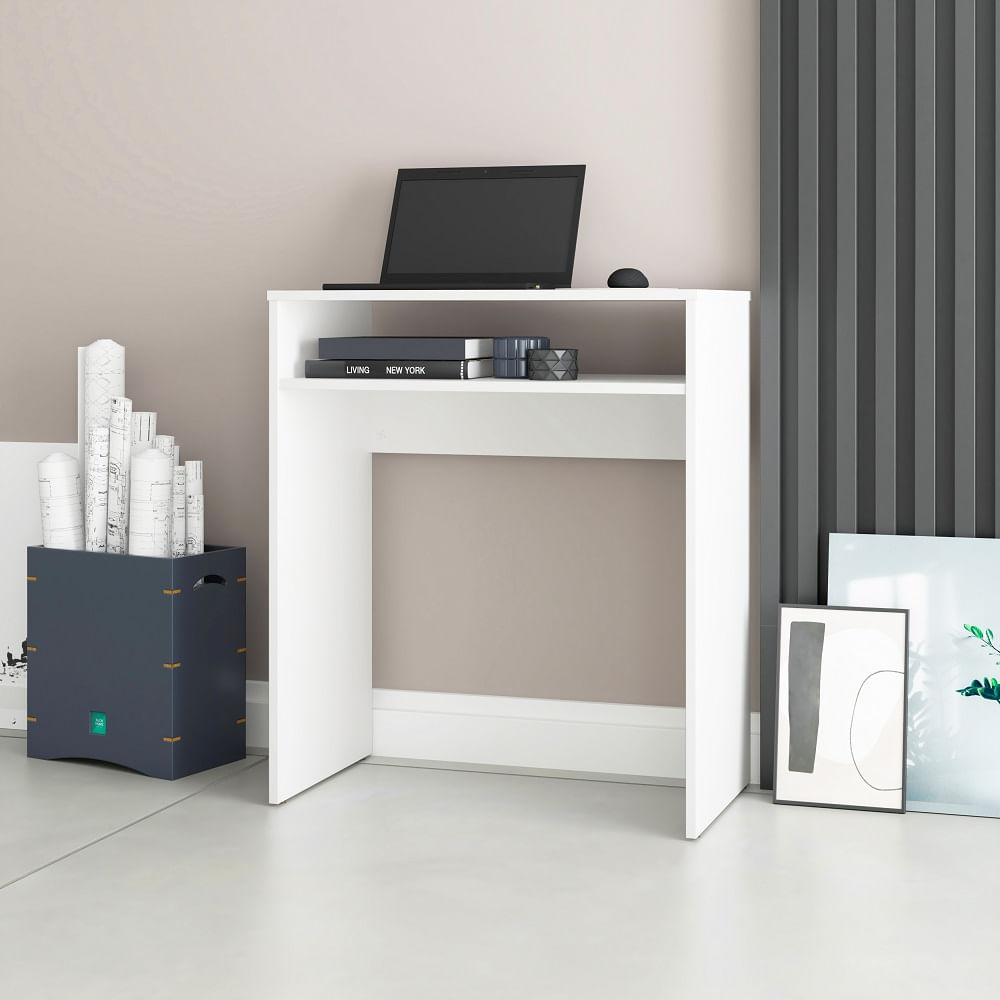 Confira 7 dicas para ter um home office confortável e bem decorado 9 Escrivaninha Branco Mdp 15Mm 2422018