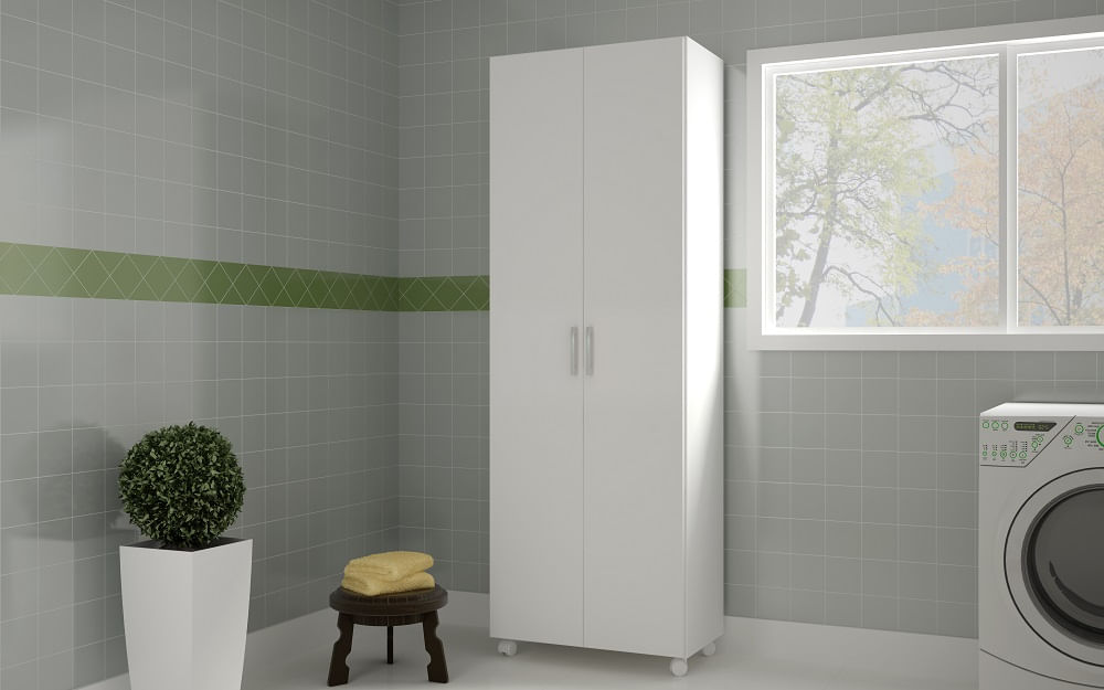 Confira algumas inspirações para armário de banheiro 12 Armario 2 Portas 3 Prateleiras Branco Mdp 15Mm 2422301