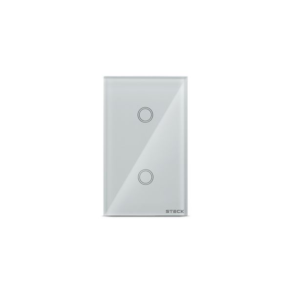 Interruptor 4x2 2 Módulos Touch Wifi Casa Inteligente Branco Acabamento Em Vidro Smarteck