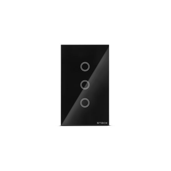 Interruptor Smarteck 4X2 3 Modulos Touch Preto