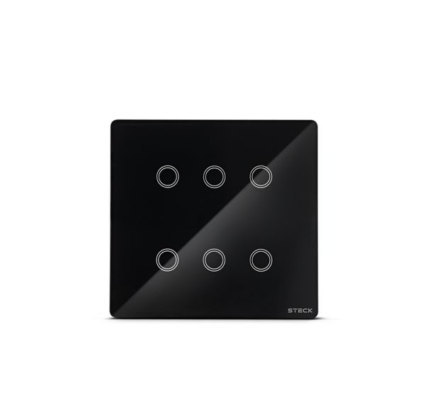 Interruptor Smarteck 4X4 6 Modulos Touch Preto