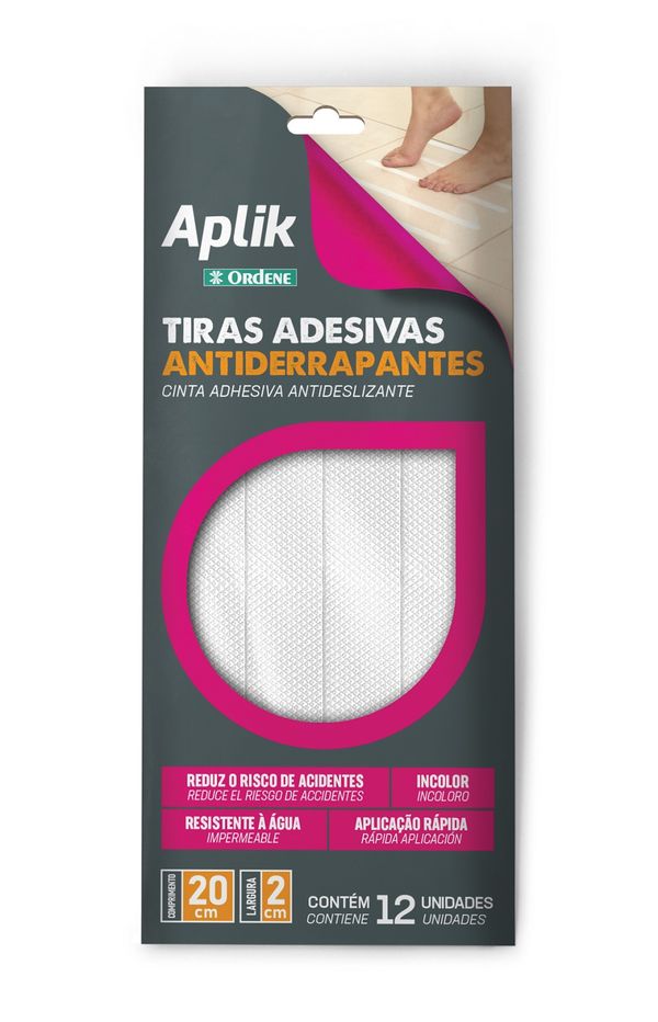Tiras Pvc Antiderrapantes 12Uni 1X12