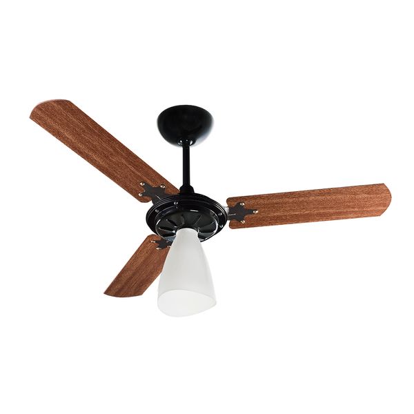 Ventilador de teto 220V com 3 pás Wind Light preto e mogno Ventisol