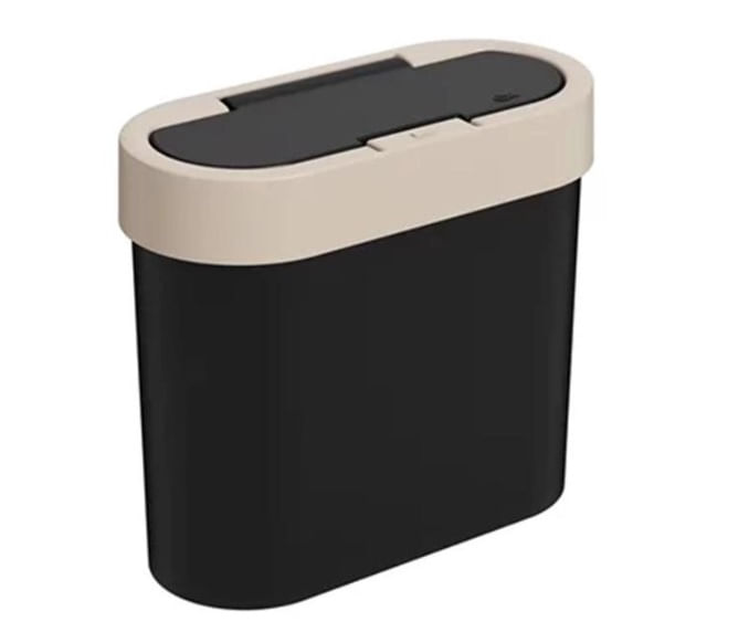 LIXEIRA FLAT PRESS 2,8L-PRETO LIGHT GRAY BRINOX Lixeira Flat Press 2,8L Preto Light Gray Brinox