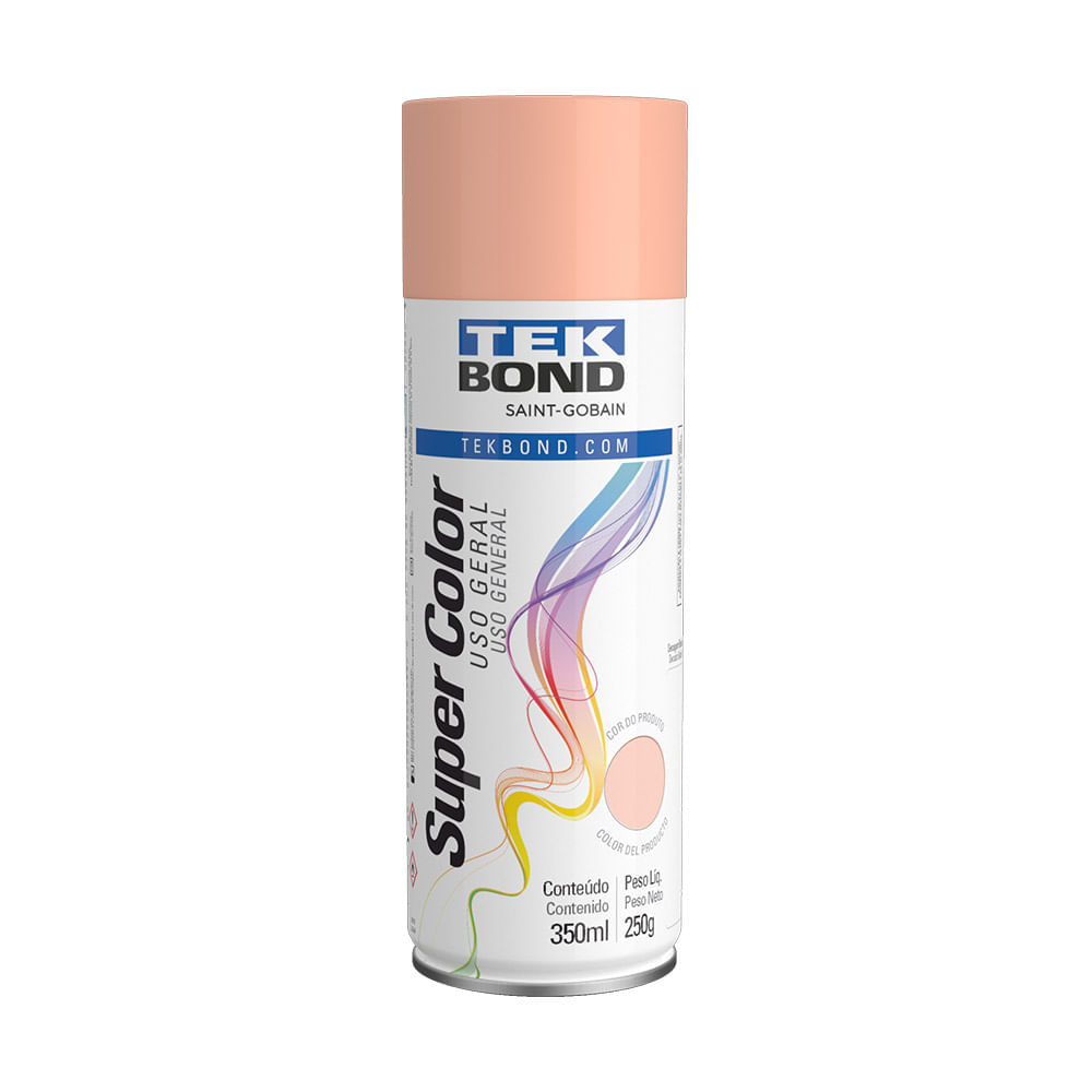 Como pintar com tinta spray em metal: sem sujeira e sem desperdício 10 Tinta spray brilho natural Super Color rosa 350ml Tekbond 1559761
