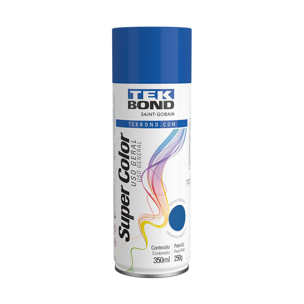 Tinta Tekbond Super Color Spray Metálico Azul 350ml
