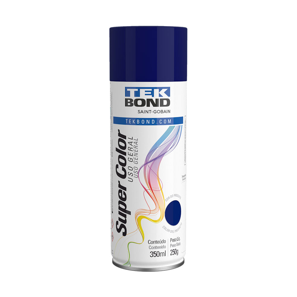 Tinta Tekbond Super Color Spray Brilho Natural Azul Escuro 350ml