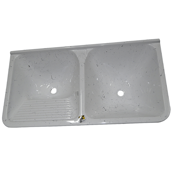 Tanque De Lavar Roupa Granitado Granitado Alvenaria 100X50 Eco Branco Corso