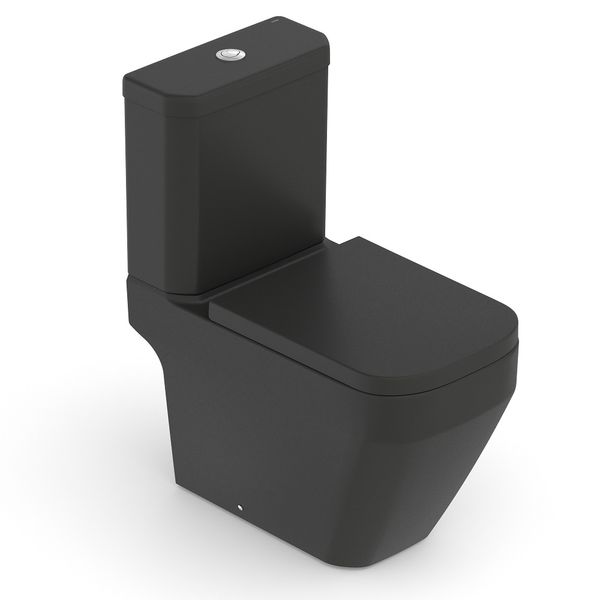 Vaso Sanitário com Caixa Acoplada e Acessórios de Instalação e Assent Termofixo Prime Preto Mtbk Incepa