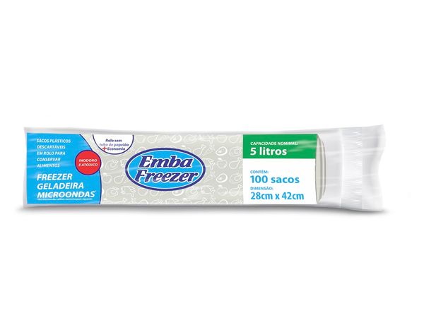 Saco Para Freezer Embafreezer 5 Litros 100 Sacos