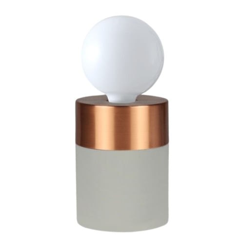 Decore seu quarto com abajur: dicas e inspirações 17 Abajur Concreto Metal Cinza e Cobre Quality 1516230