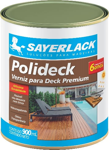 Verniz Para Deck Semibrilho Ipe Polideck 900Ml Sayerlack