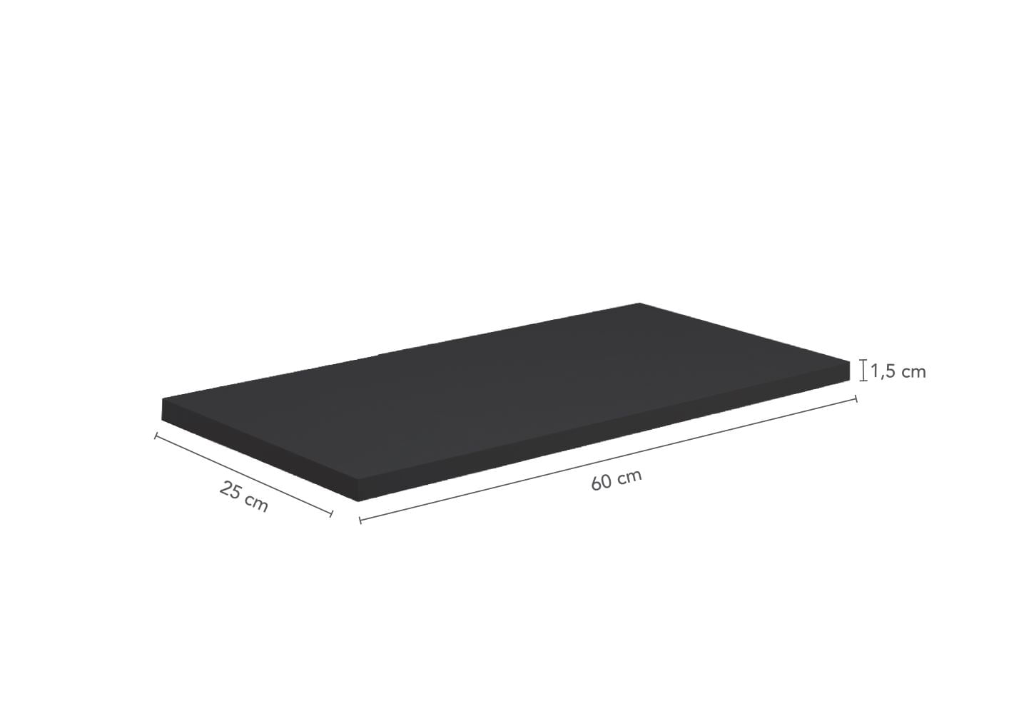 Prateleira Preta 1,5X25X60cm Facility Prat K