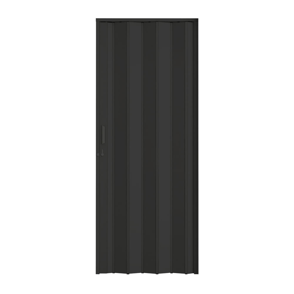Veja a forma correta de instalar a porta sanfonada de PVC 5 Porta Sanfonada com Trinco PVC Medida de 84x210cm Preto BCF 2344564