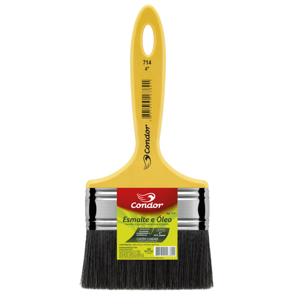 Conheça opções de tinta para madeira e escolha a ideal para a obra 5 Pincel Trincha 714 4” Condor 2495627