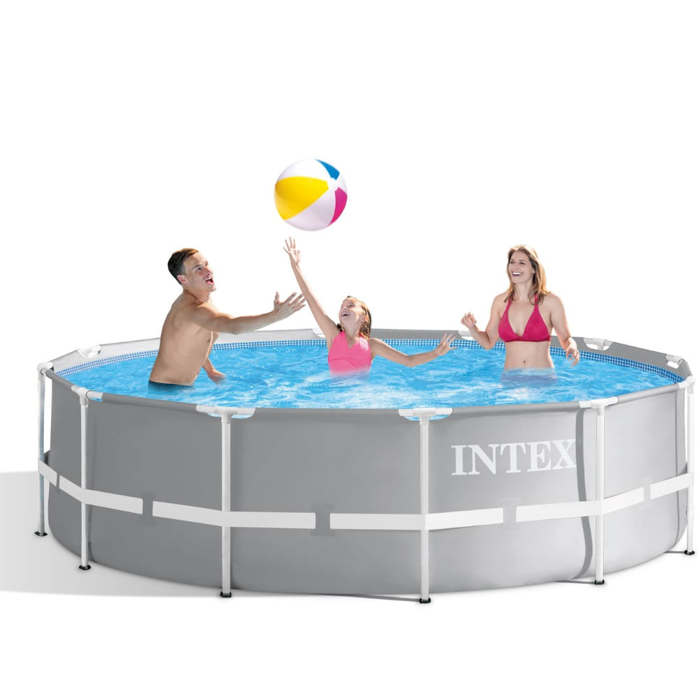 Piscina Pism Circular Armc. Metal Galvanizado Bomba de filtro 8592L 127V e Escada Intex 7