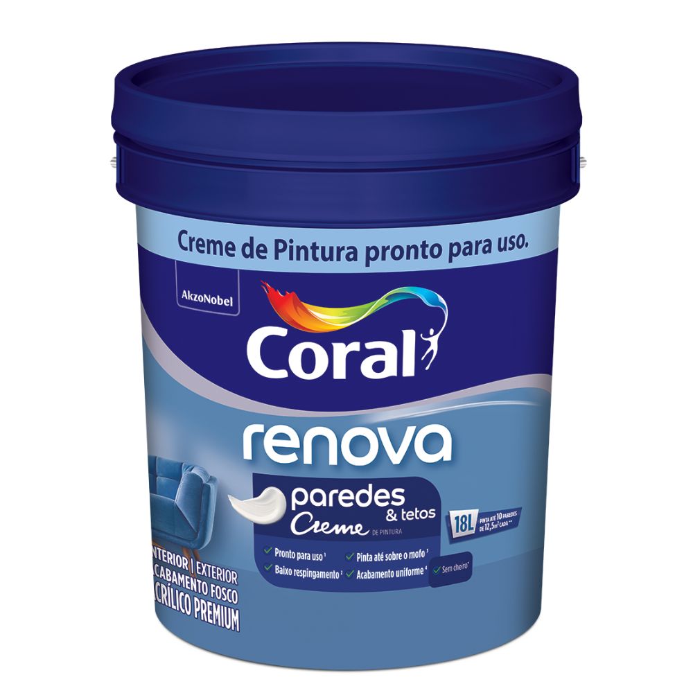 Tinta: confira um guia completo sobre esse importante item da decoração de ambientes 7 Tinta Premium Renova Branco 18L Coral 1712829