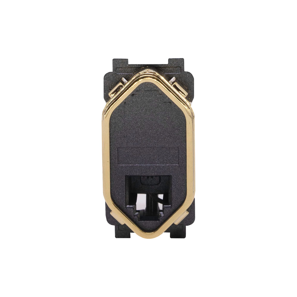 Módulo 1 Tomada Rj11 2 Vias Preto Grafite Com Gold Novara Dicompel