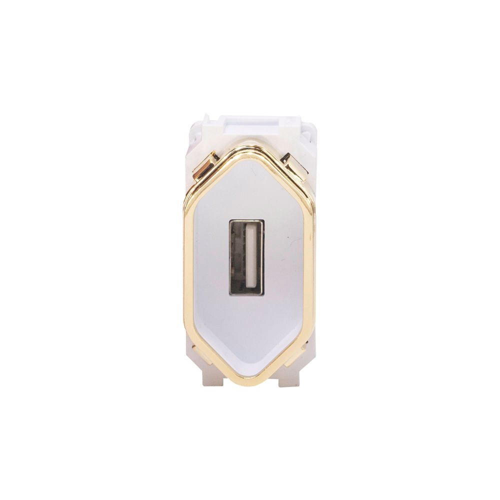 Módulo 1 Tomada Usb 2A Branco Com Gold Novara Dicompel