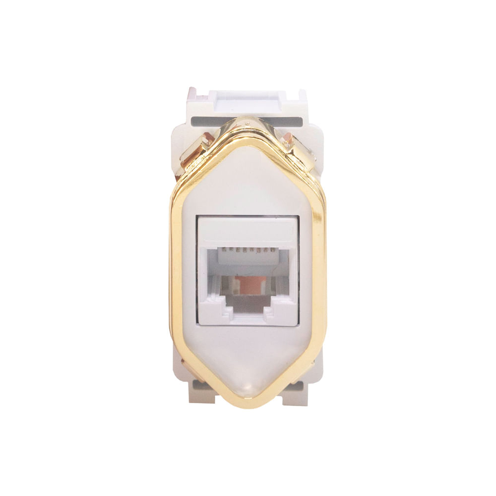 Módulo 1 Tomada Rj45 Branco Com Gold Novara Dicompel