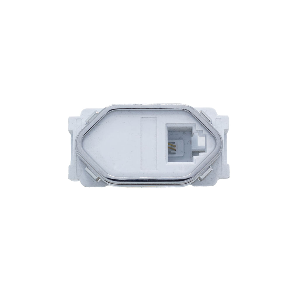 Módulo 1 Tomada Rj11 2 Vias Branco Com Cromado Novara Dicompel