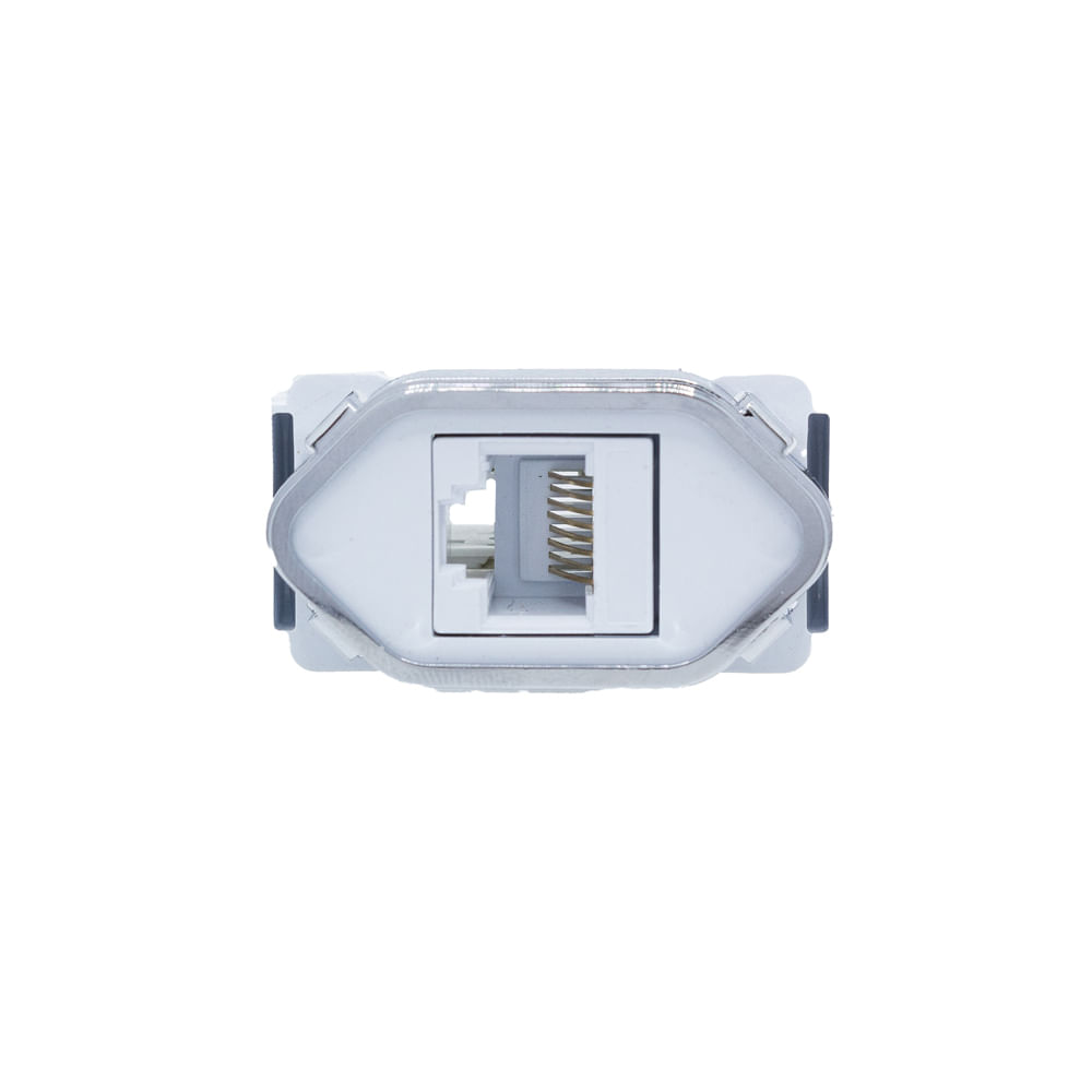 Módulo 1 Tomada Rj45 Branco Com Cromado Novara Dicompel