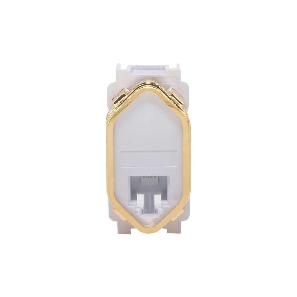 Módulo 1 Tomada Rj11 2 Vias Branco Com Gold Novara Dicompel