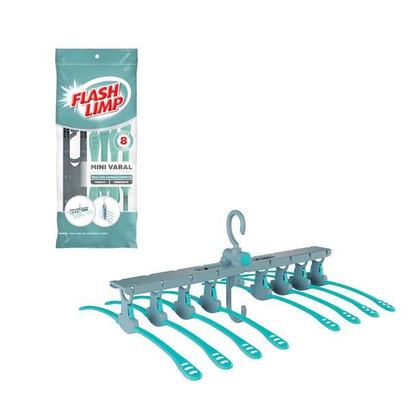 Mini Varal Retrátil Para 8 Camisas Flash Limp