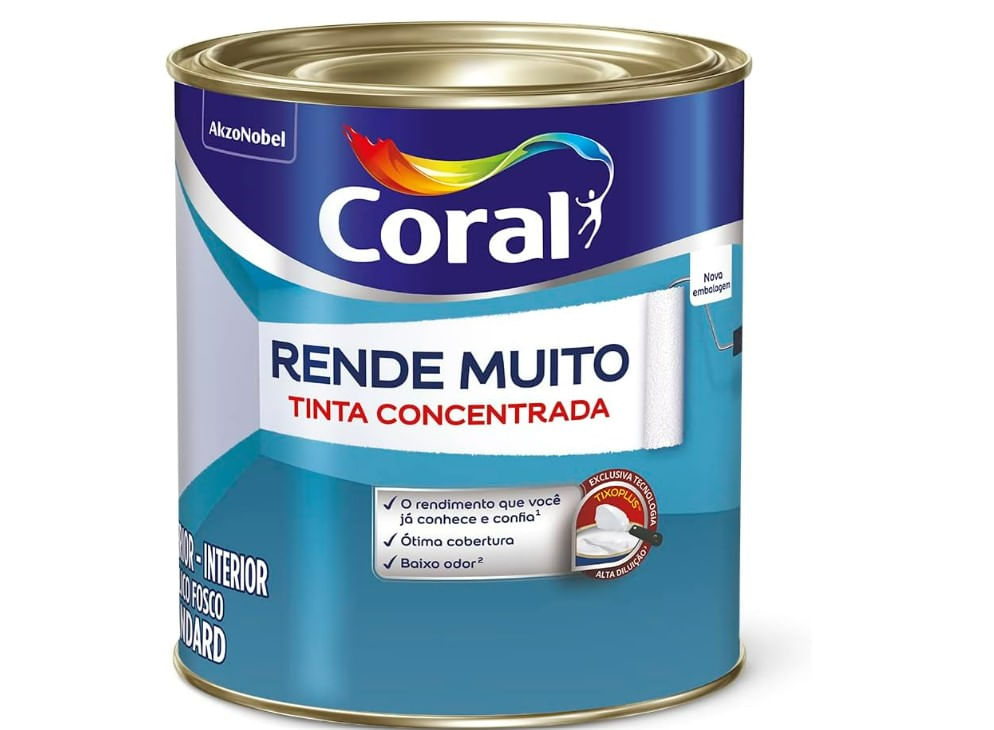 Tintas antimofo: quais as vantagens e como aplicar 5 Tinta Acrilica Standard Concentrada Acabamento Fosco Rende Muito Branco Interior E Exterior 900ml Coral 568465