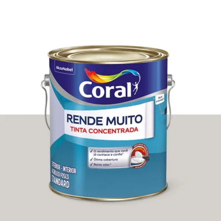 Conheça a tinta com tecnologia de maior rendimento 4 Tinta Acrilica Standard Concentrada Acabamento Fosco Rende Muito Cromio Interior E Exterior 3 2l Coral 2413019