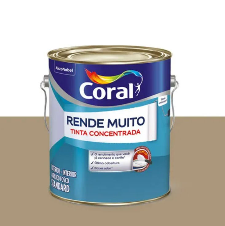 Tinta Acrilica Standard Concentrada Acabamento Fosco Rende Muito Camurca Interior E Exterior 3 2l Coral 2413116