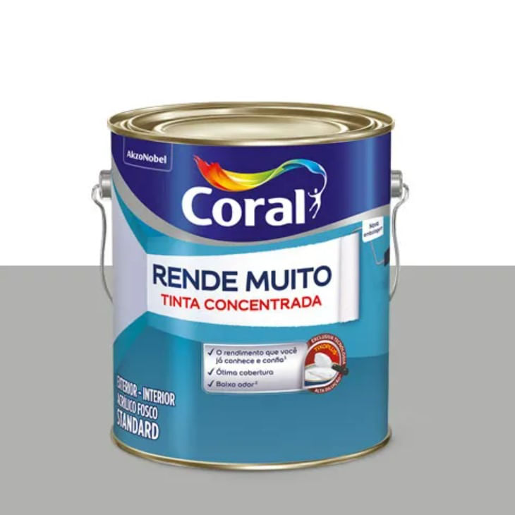 Tinta Acrilica Standard Concentrada Acabamento Fosco Rende Muito Tubarao Branco Interior E Exterior 3 2 Litros Coral 2412934