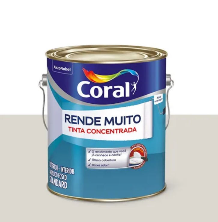 Tinta Acrilica Standard Concentrada Acabamento Fosco Rende Muito Branco Gelo Interior E Exterior 3 2l Coral 2413094