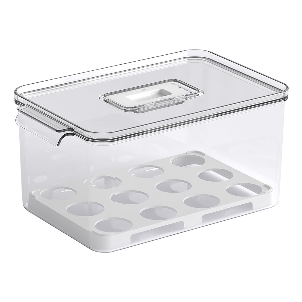 Organizador Para Ovos Dry Com Tampa Cristal Translucido Brinox