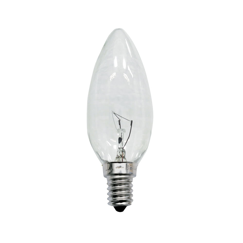 Lampada Incandescente Vela Lisa Clara 40W 127V E14 Taschibra 1556339 1