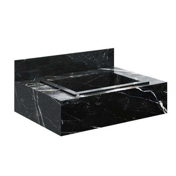 Bancada Para Banheiro Porcelanato Roma Com Cuba 60Cm Preta Darabas