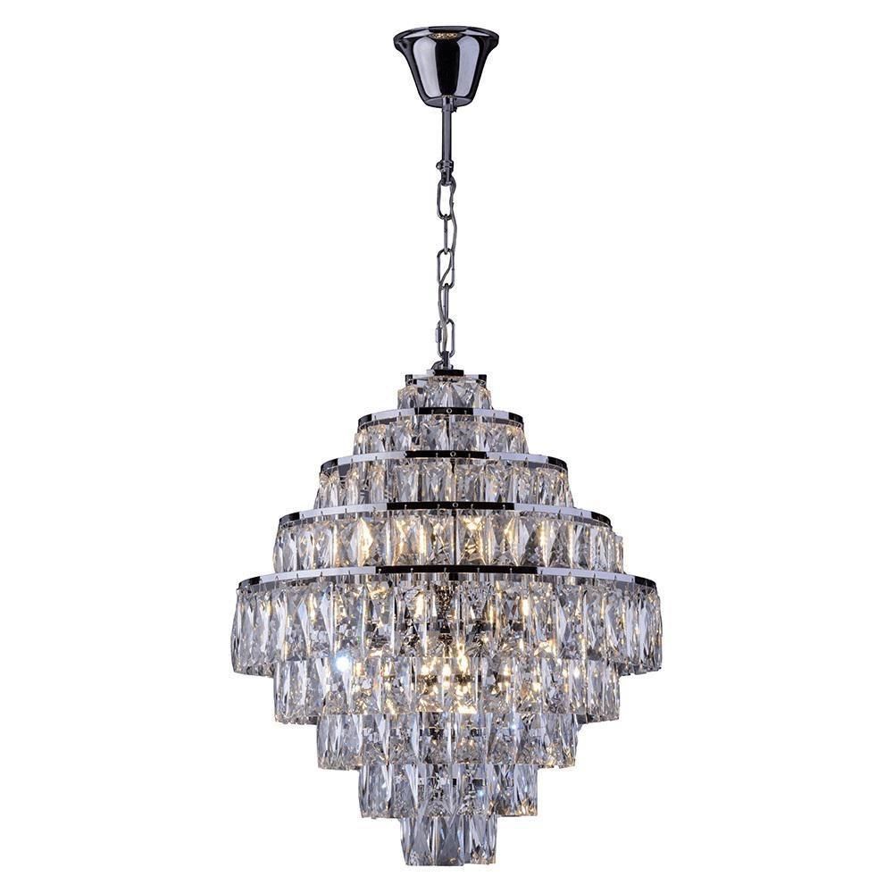 Lustre para mesa de jantar: como escolher? 2 Lustre De Cristal Florenca Belle 9 Lampadas G9 Cromado Bivolt Startec 1