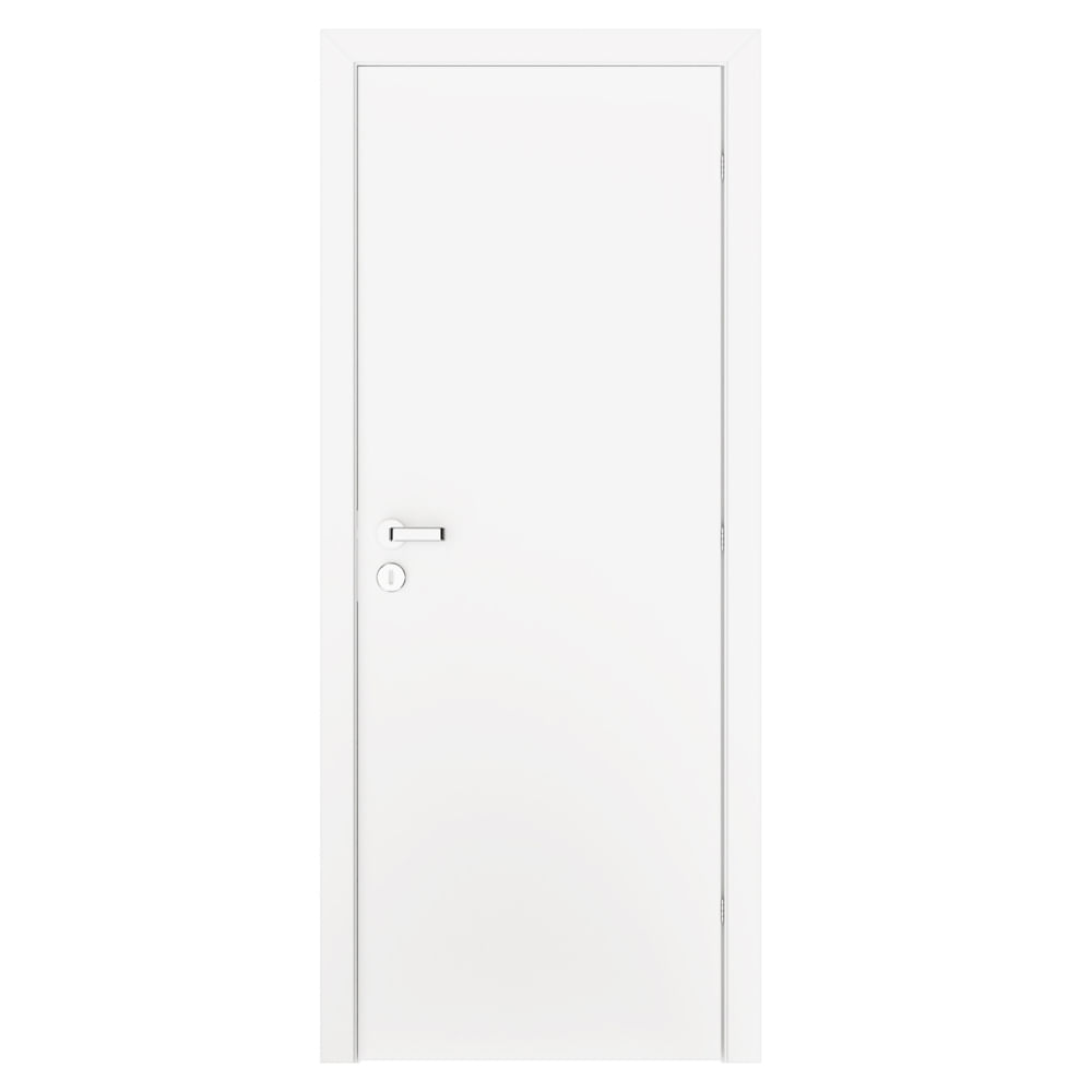 Veja alguns tipos de portas de madeira para colocar na sua casa 10 Kit Montado Porta Lisa Primer Branco Com Batente 3 2x14 Com Fechadura E Dobradica 210x82 Direita Vert 1307738 1