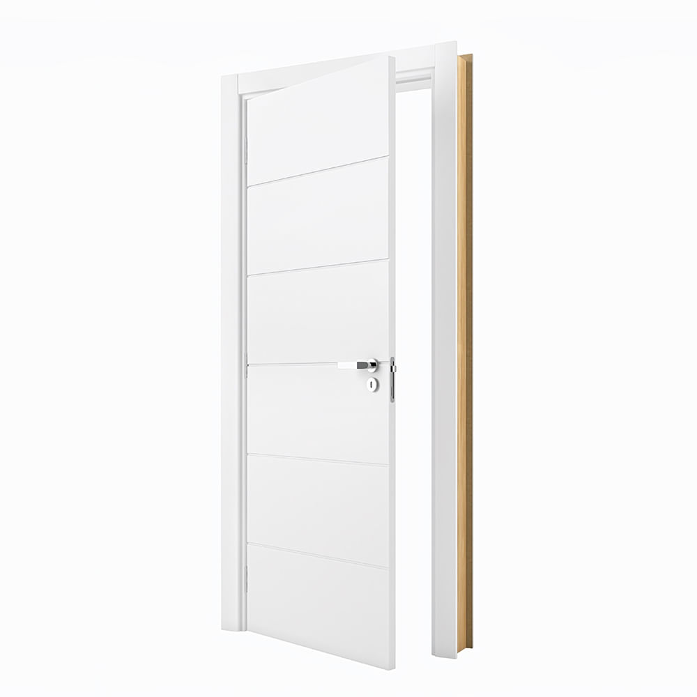 Entenda a diferença entre MDF e MDP: saiba qual escolher 7 Kit Montado Porta Bella Solida Mdp Branco Acabado Com Batente 14cm Fechadura E Dobradica 210x82 Esquerda Vert 1724398 1