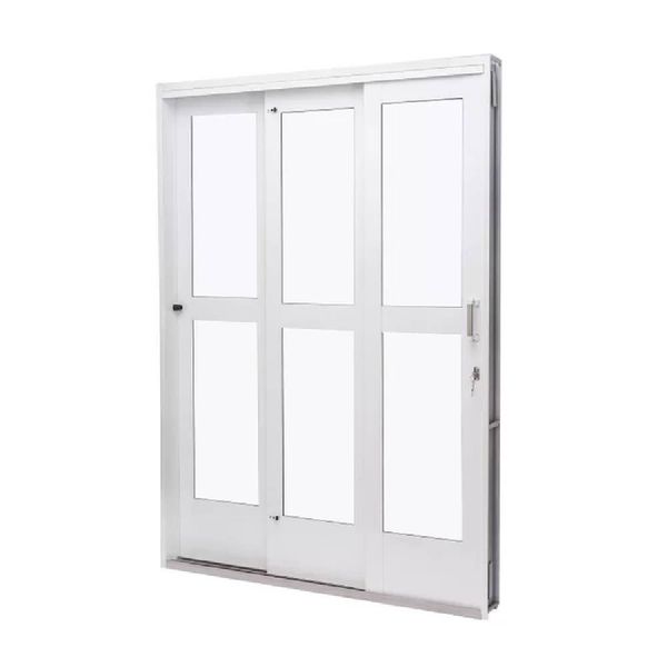 Porta Correr 3F Vidro Liso Qualitysol 152X215 Esq Br Ramassol