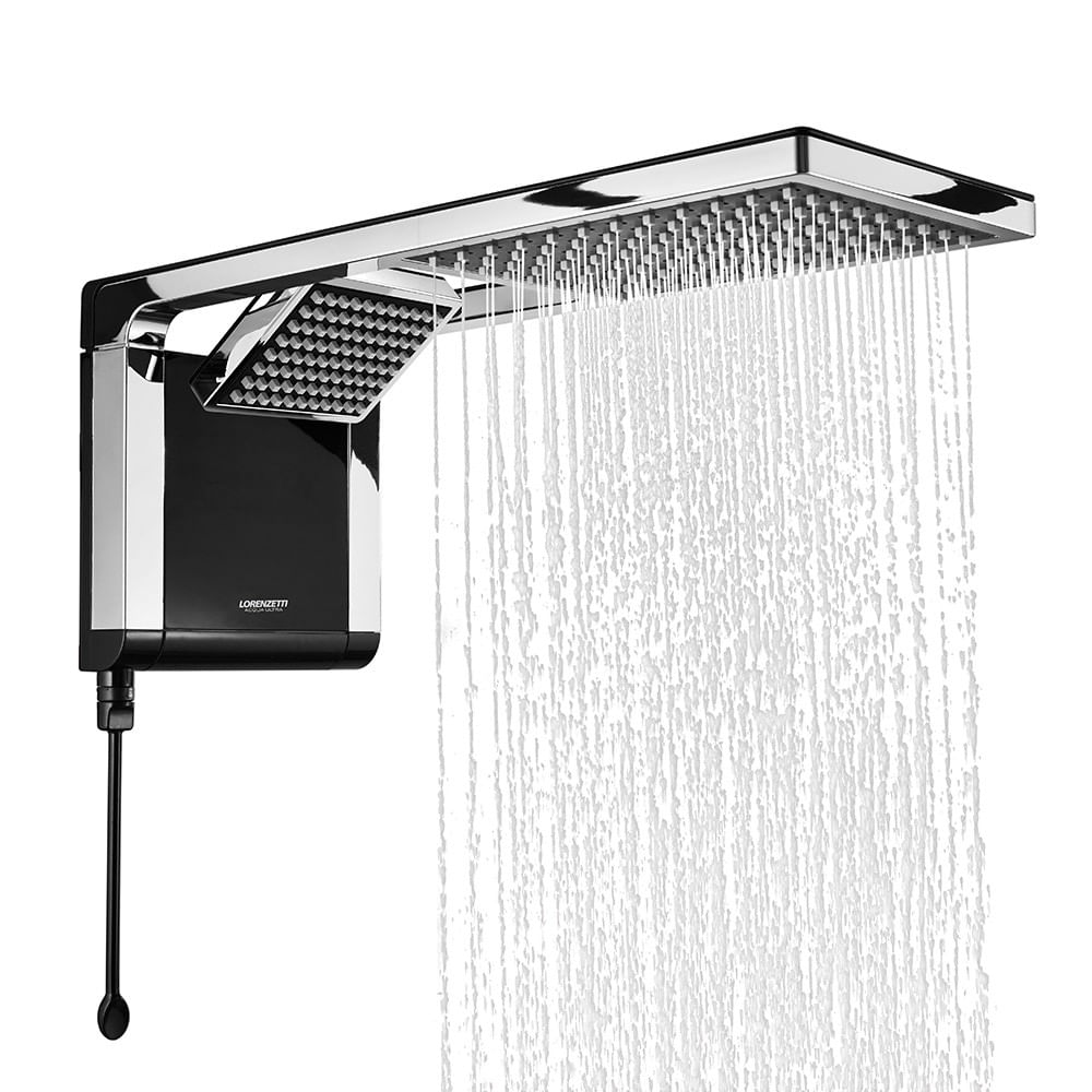 Ducha Eletronica Acqua Duo Preta Cromada 5500w 127v Lorenzetti 1553585 1