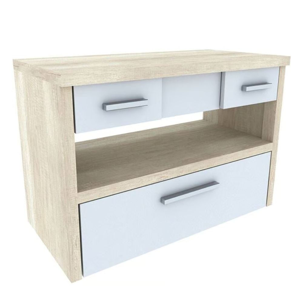 Gabinete de Banheiro sem Cuba 80cm Helena Mezzo Blanco Darabas