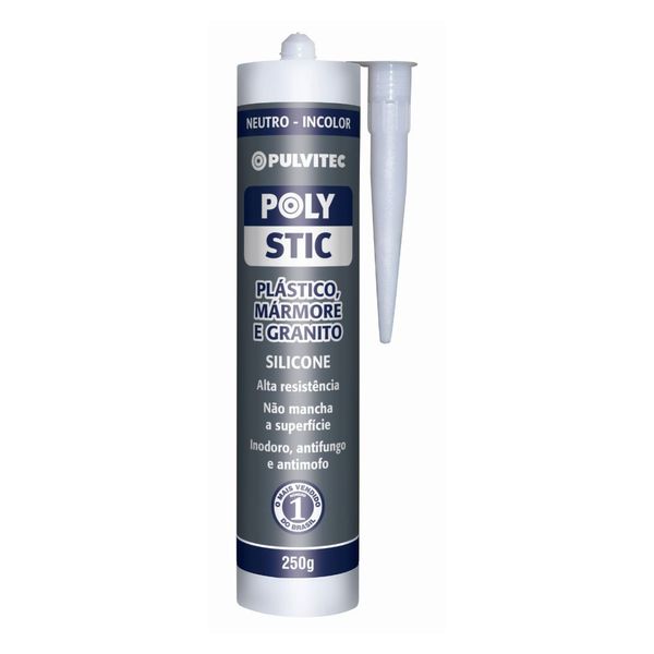Polystic Plástico, Mármore E Granito Neutro Incolor 250g Pulvitec