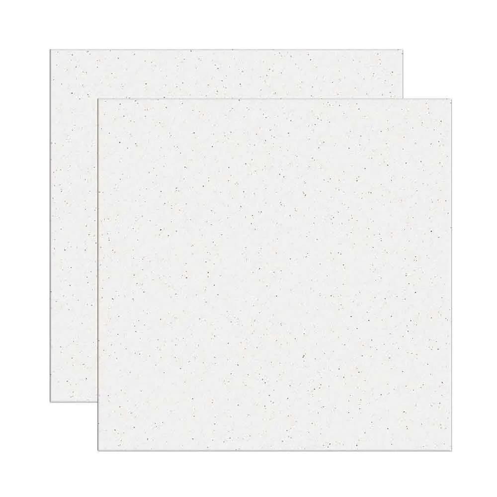 Pisos baratos: dicas para deixar sua casa linda 2 Piso Ceramico Esmaltado 4475x4475cm Caixa com 2 m² Granilha Brilhante Branco Rotocolor Troia Formigres